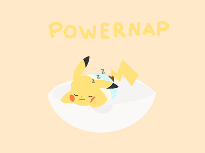 powernap nap pastel pikachu pokeball pokemon powernap yellow