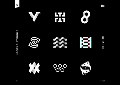 Logos & Symbols 2019 behance behance project brand emblem letter logo logotype mark mase maserekt monogram symbol typography