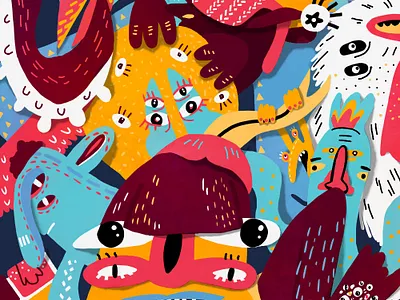 monsters blog flat illustration web