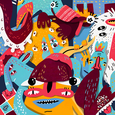 monsters blog flat illustration web