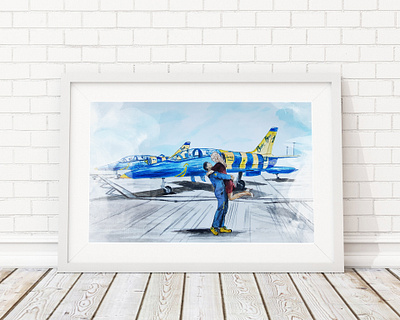 Keep calm and love a pilot art balticbee flight illustration love painting pilot plane summer