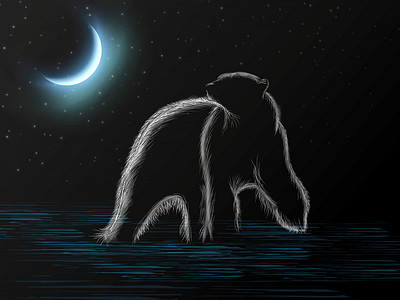 Bear in the moonlight 🌙 abstract artwork design digital drawing illustration vector