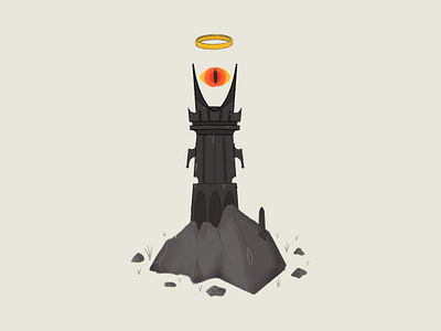 Eye of Sauron book branding design flat design graphic graphic design icon illustration illustrator lord of the rings poster procreate