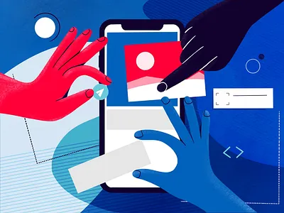 Team Building UI adobe xd building figma hands illustration interface layout procreate sketch smartphone team ui ux