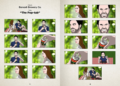 Borsodi Brewery Co. - TVC Storyboard - The Pop-tab art commercial design drawing illustration ipad procreate storyboard storyboarding televisioncommercial