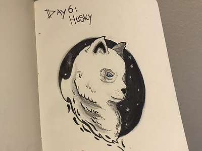 Inktober Day 6: husky ❄️🐕 day6 husky ink inktober inktober2019