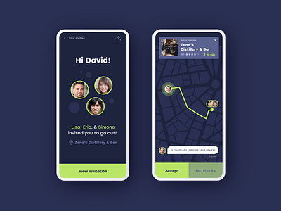 Location Tracker :: Let's Hang adobe xd adobexd app daily ui daily ui 020 daily ui challenge dailyui design location location tracker locator map product design prototype tracking ui