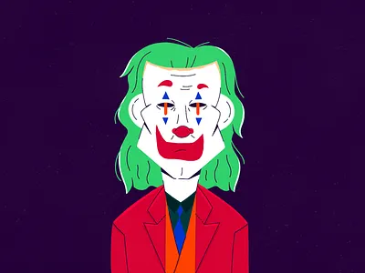 Joker clown design flat illustration illustrator joaquin phoenix joker photoshop