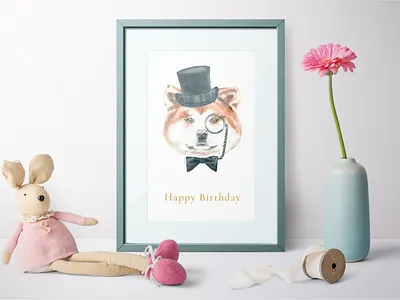 Dog Character Creator Watercolor Dog Breed Clipart animal breed bundle card clipart design diy dog dog in hat graphics hipster dog illustration nursery portrait poster printable sale vintage wall art watercolor