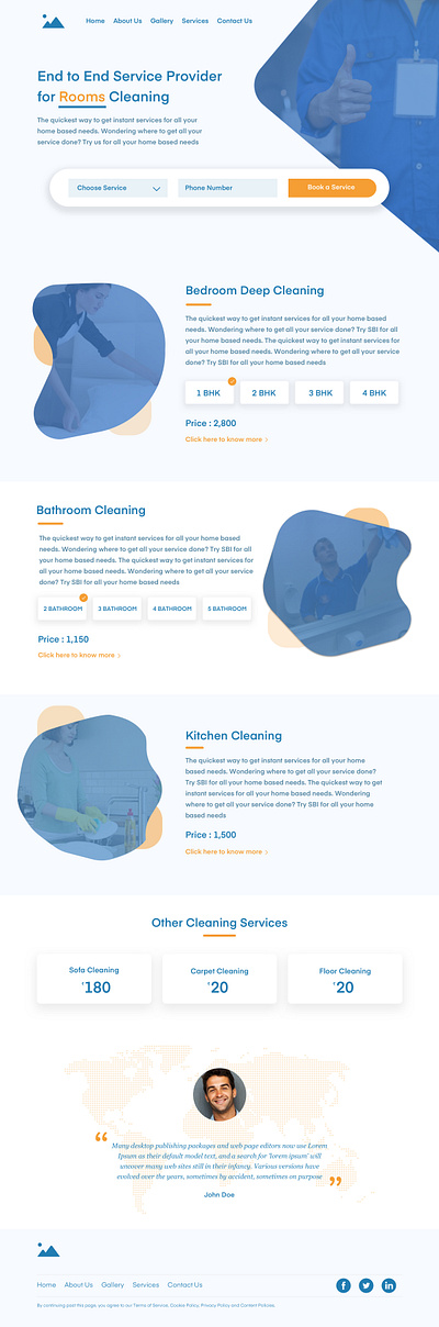 Home Page design for service company homepage ui ux website