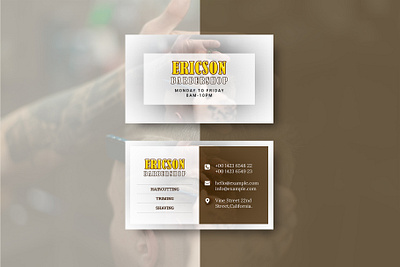 Barbershop Business card & Mock-up barber barbershop business businesscard card mockup template