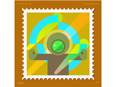 Soviet style design illustration stamp vector