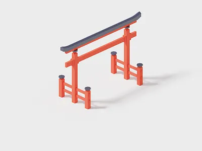 Japanese Torii 3d art 3d artist illustration low poly