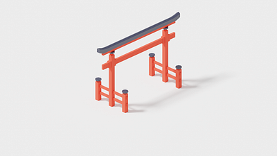 Japanese Torii 3d art 3d artist illustration low poly