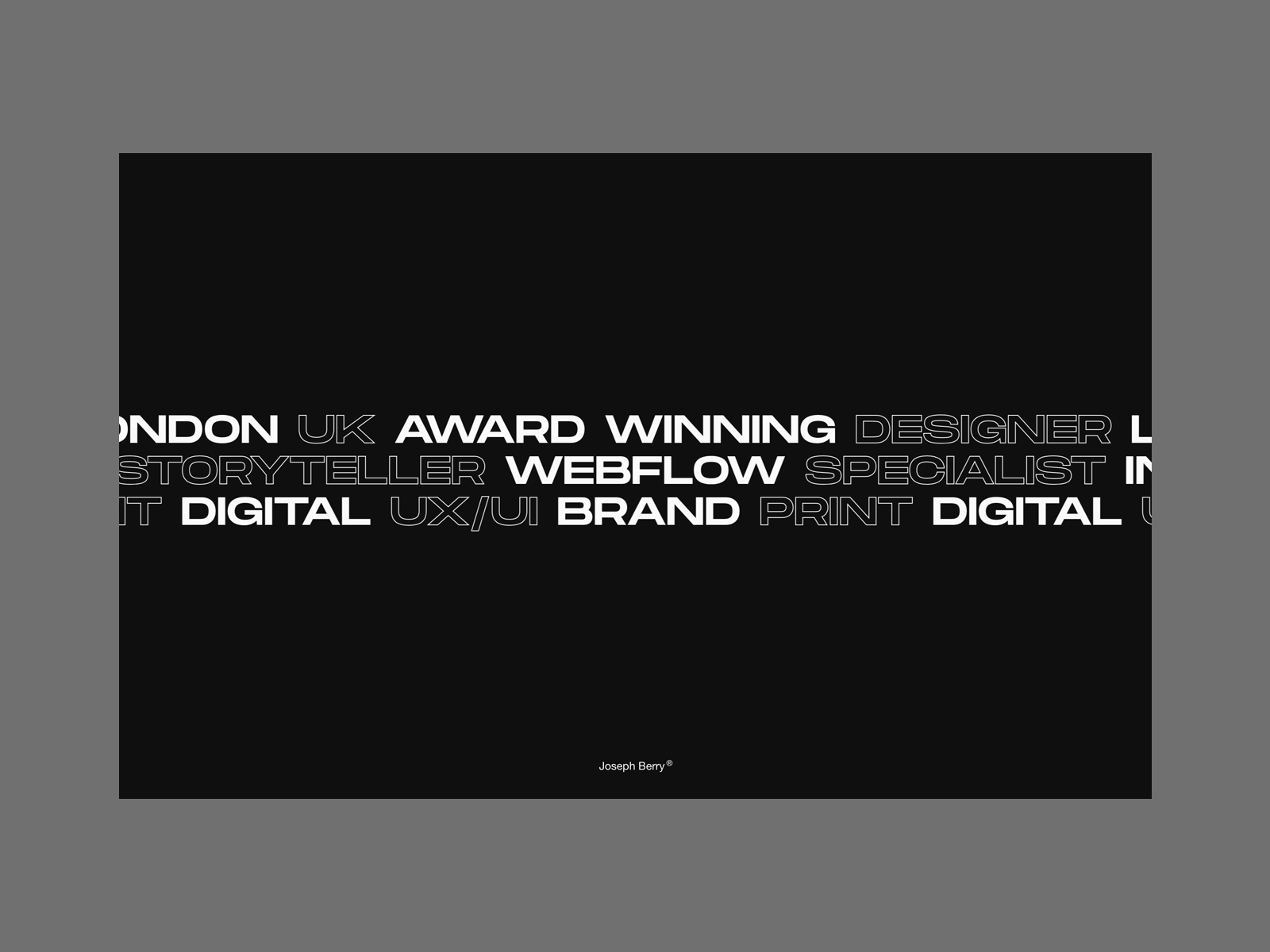 Joseph Berry Portfolio animated art direction clean design homepage interaction sketch ui web web design webflow website