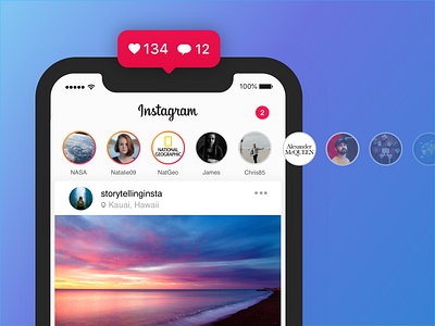 Instagram Stories Article - DMI app design brand branding design gradient illustration instagram instagram stories landing page likes marketing sketch social media typography ui ux vector website