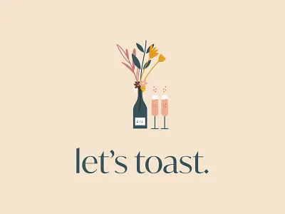 Bridal Shower 🍾 bridal bridal shower brunch celebration champagne feminine floral flowers illustration invitation design modern palm beach south florida