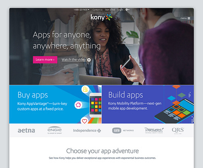 Kony Homepage art direction ui ux web web design