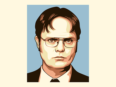 Dwight Schrute branding character digital painting dwight schrute graphicdesign illustration the office vector vector design vector illustration