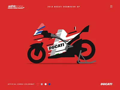 Asthtc Corsa© 2018 Ducati Desmocidi GP 2018 bike biker branding concept corsa design ducati flat illustration minimal motobike motogp motorbike motorcycle motorsport racing vector