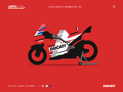 Asthtc Corsa© 2018 Ducati Desmocidi GP 2018 bike biker branding concept corsa design ducati flat illustration minimal motobike motogp motorbike motorcycle motorsport racing vector