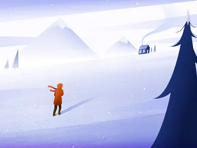 The Blizzard blizzard blue cold design house illustration ixdbelfast landscape mountain nature sky snow trees