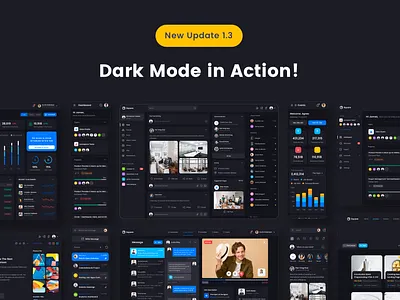 Dark Theme UI Kit dark theme dark ui dashboard ui kit design framework freebies landing page night mode product design social media ui design ui kit web design