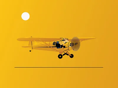 Piper Cub Final adobe adobe illustrator airplane aviation gradient illustration piper cub texture vector vector art