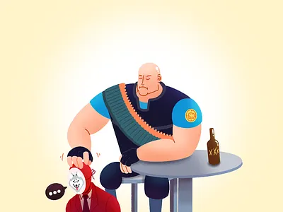 Inktober Day 6 – Husky heavy husky illustration inktober inktober2019 spy team fortress 2 tf2 valve