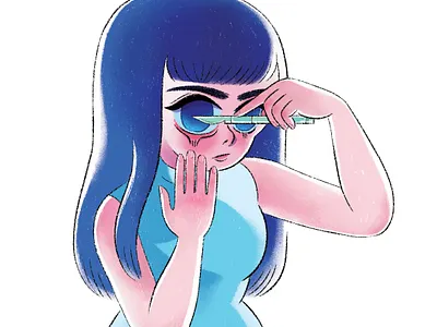 Inktober Day 4 animation anime art cartoons digital painting girl horror illustration inktober kassandra heller photoshop