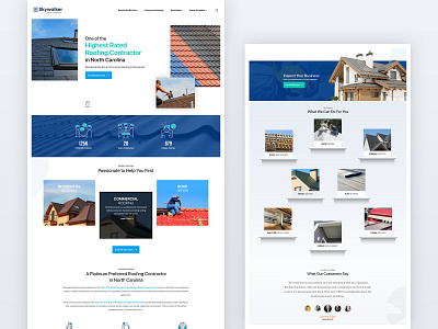 Metal Roofing Landingpage homepage iconography layoutdesign logo roof installation ui uiux