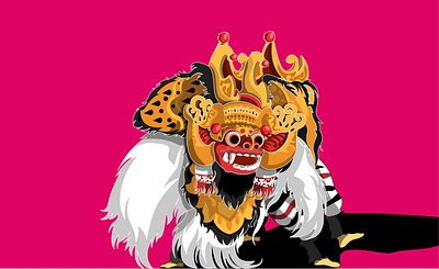 Barong dance as bali ( Indonesia ) traditional culture. artwork digitalart illustration vector