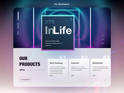 API Portal Design api banking blur card color design diffuse shadow geometry glow gradient landing page layout neon shadow ui