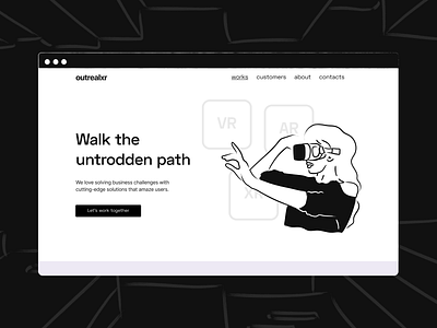 OutrealXR / Header ar dailyui design figma illustrations interface product ui ux visual vr web webdesign website xr