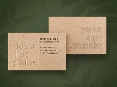 Business card for Greta Thunberg branding businesscard card eco eco friendly