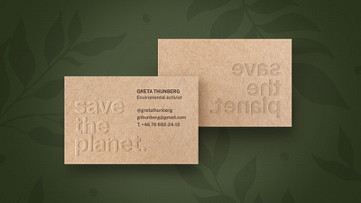 Business card for Greta Thunberg branding businesscard card eco eco friendly