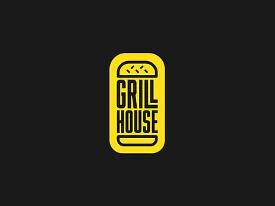 Grill House branding burger flat icon logo minimal rebrand