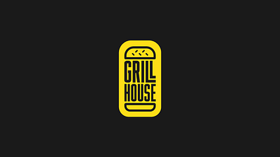 Grill House branding burger flat icon logo minimal rebrand