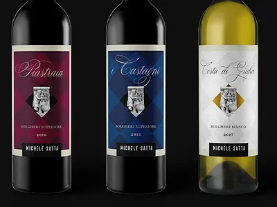 Michele Satta Wine Labels bottle branding label label packaging logotype product type wine wine branding wine label wine logo winelabel