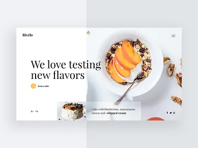 Rivelo🥐 - Restaurant Website Concept 2d concept design food homepage landingpage lp luxury redesign restaurant shop slider store ui ui design uidesign user interface ux webdesign website