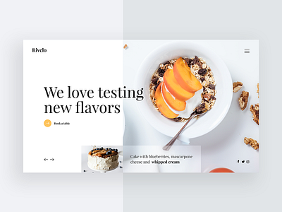 Rivelo🥐 - Restaurant Website Concept 2d concept design food homepage landingpage lp luxury redesign restaurant shop slider store ui ui design uidesign user interface ux webdesign website