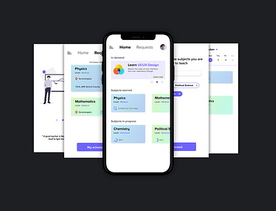 Home tutor app app design ui ux