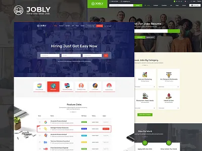 Jobly - Career Builder WordPress Theme Design candidate career company employee profile employer dashboard job board job listing job opening job portal job search jobboard organization resume