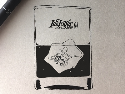 INKTOKER 2019 / DAY 04 - FREEZE artist cartoon drawing drink freeze ice ink inktober inktober2019 sketch sketchbook