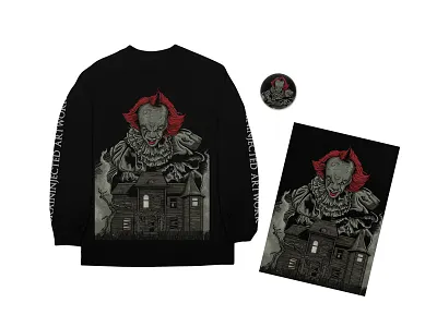 Pennywise clown fridaythe13th halloween horror illustration it movie pennywise