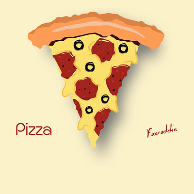 Pizza design icon illustration illustrator logo minimal vector