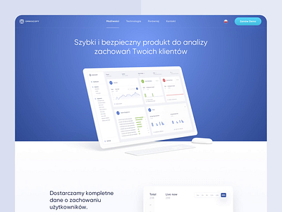 Monitoring & Analysis Customer Sessions. analysis app blue dashboard design digital gradient landing landingpage minimal monitoring session ui