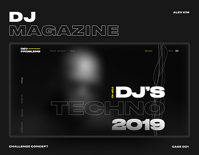 01 — DJ Magazine Special Article dark ui dj fashion homepage magazine minimal music one page onepage play player portfolio promo techno typogaphy website wide