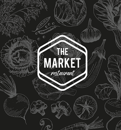 The Market Restaurant branding design logo typography vector