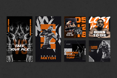 Boxing Instagram Pack creative design instagram instagram banner instagram post instagram stories instagram template poster art socialmedia vector